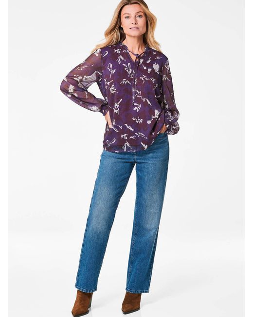 Goldner Purple Bluse