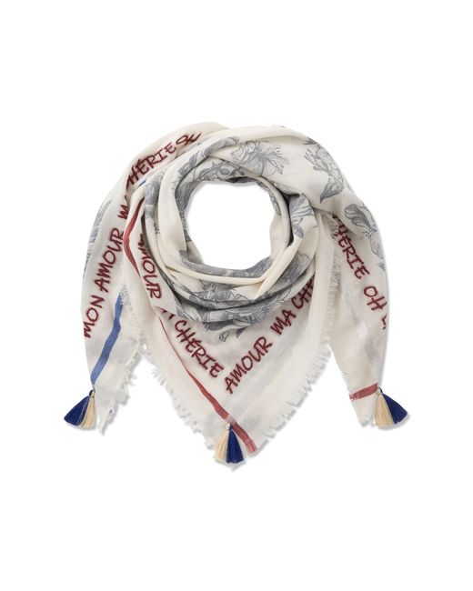 Codello White Jacquard-Tuch Blumenmuster