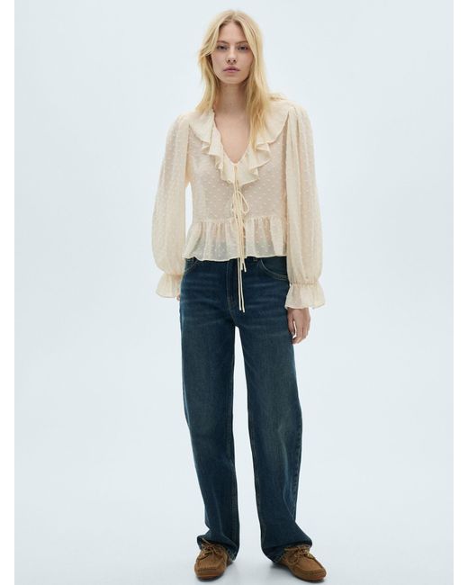 Mango Natural Bluse 'Feliz'