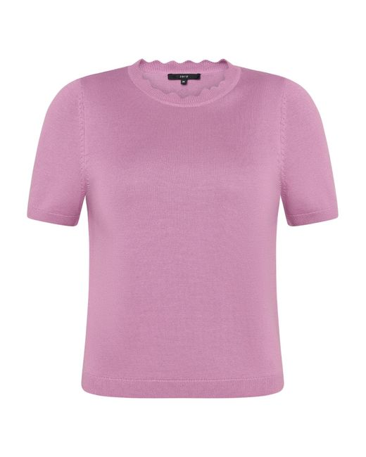 Zero Pink Kurzarmpullover Mit Wellensaum