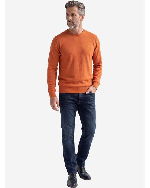 Redmond Pullover Basic in Orange für Herren