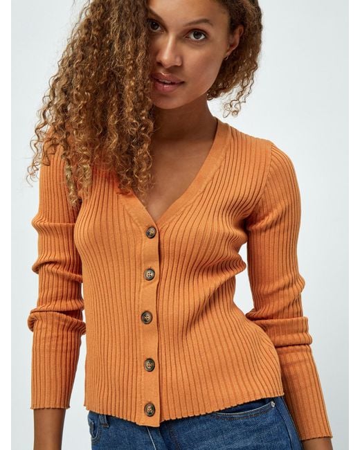 Peppercorn Orange Strickjacke Tana