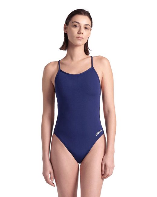 Arena Blue Badeanzug Lace Back Solid