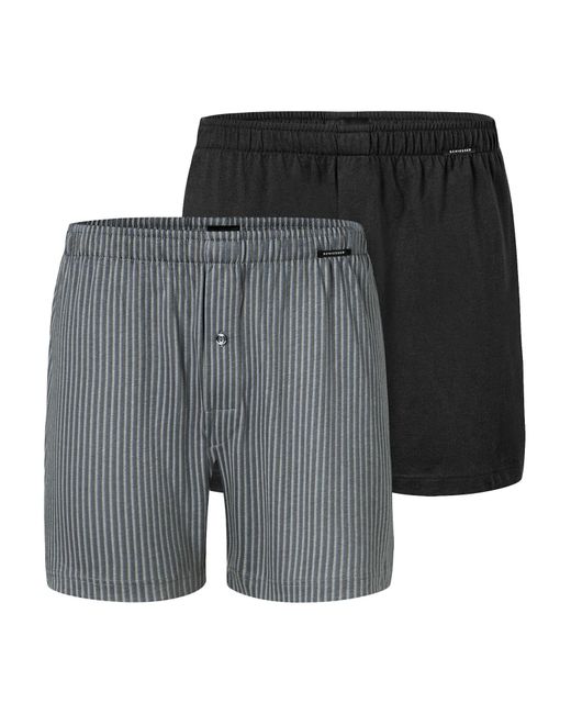 Schiesser Boxershorts Basic in Black für Herren