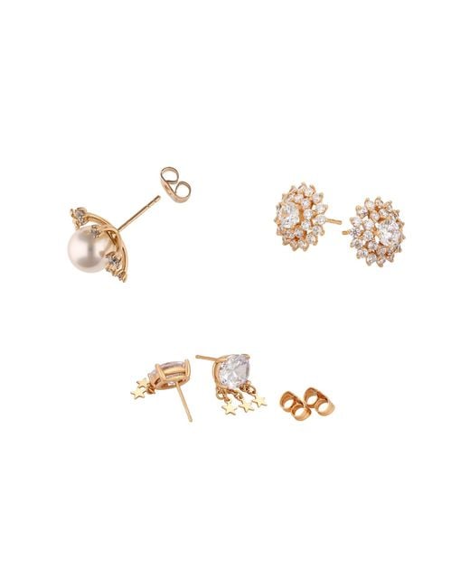 faina White Earrings Set
