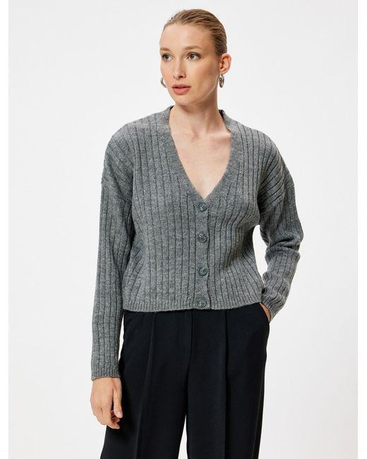 Koton Gray Strickjacke