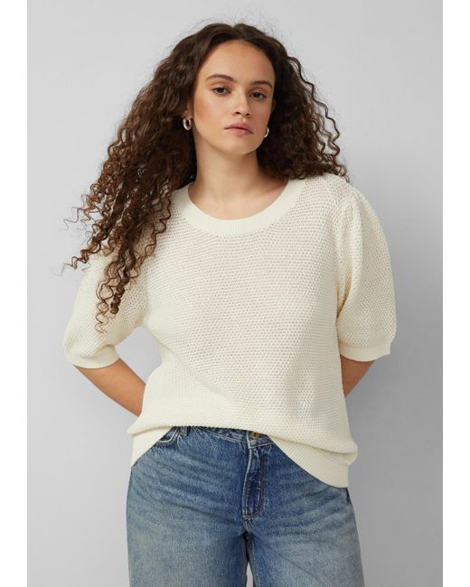 QS White Strickpullover
