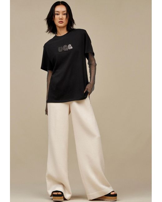 Ugg Black T-Shirt Bubble Logo Tee Mit Rundhalsausschnitt