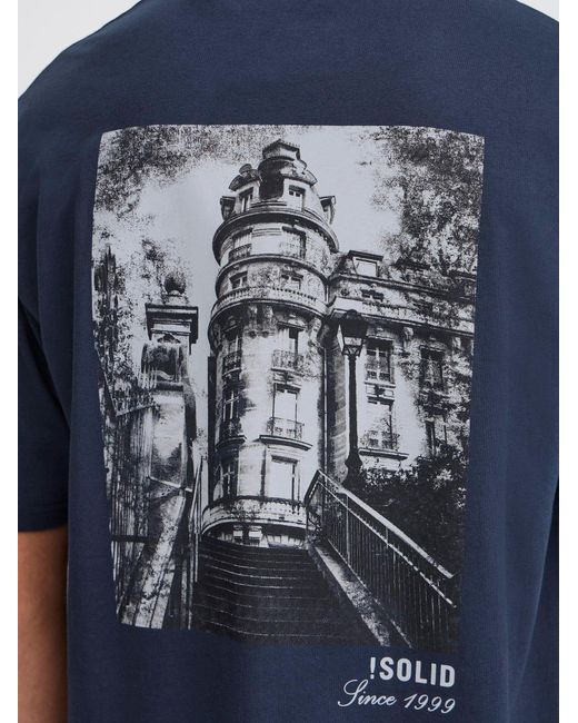 Solid Rundhalsshirt Sdbilop in Blue für Herren