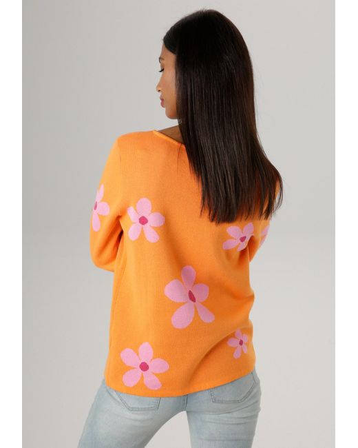 Aniston SELECTED Orange Pullover