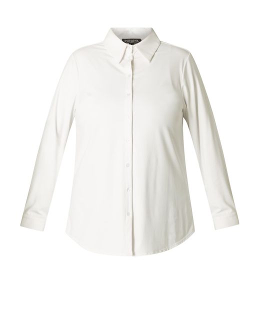 Base Level Curvy White Bluse