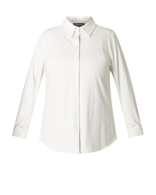 Base Level Curvy White Bluse