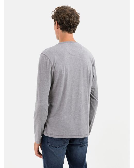 Camel Active Langarm Henleyshirt Aus Nachhaltigen Baumwollmix in Gray für Herren