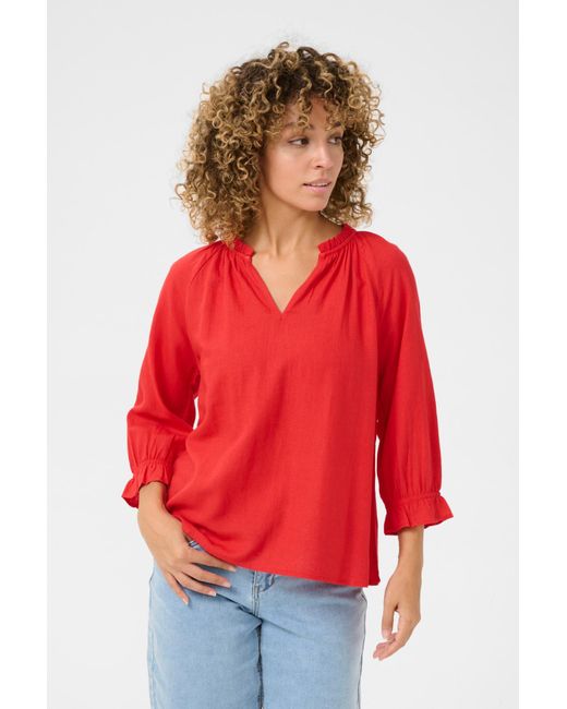 Cream Red Bluse 'Venta'