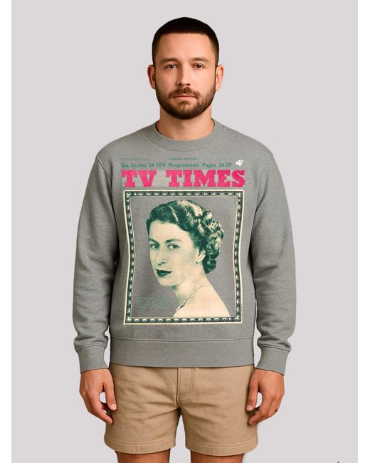 F4NT4STIC Sweatshirt Tv Times Queen Elizabeth Ii 1957 Cover in Gray für Herren