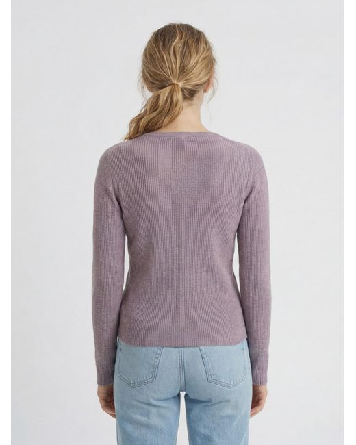 antargo Purple Pullover Basic Longsleeve With Buttons