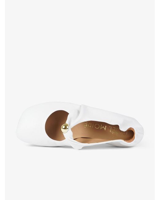 GISÉL MOIRÉ White Ballerinas