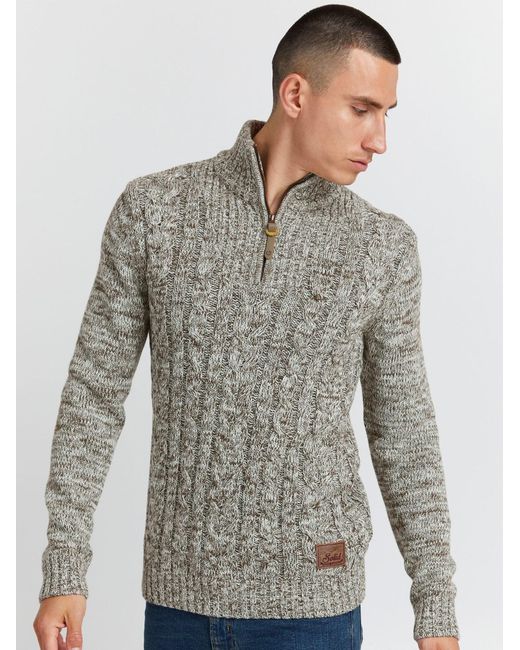 Solid Strickpullover Pankraz in Gray für Herren