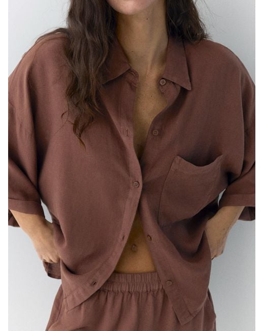Pull&Bear Brown Bluse Pacific