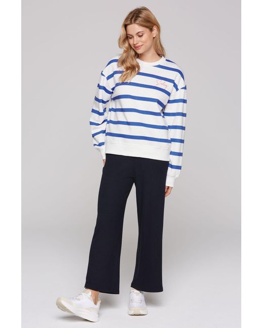 SOCCX Blue Sweatshirt Mit Streifen-Design