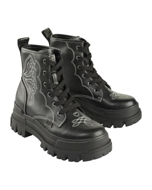Buffalo Black Schnürstiefelette Aspha