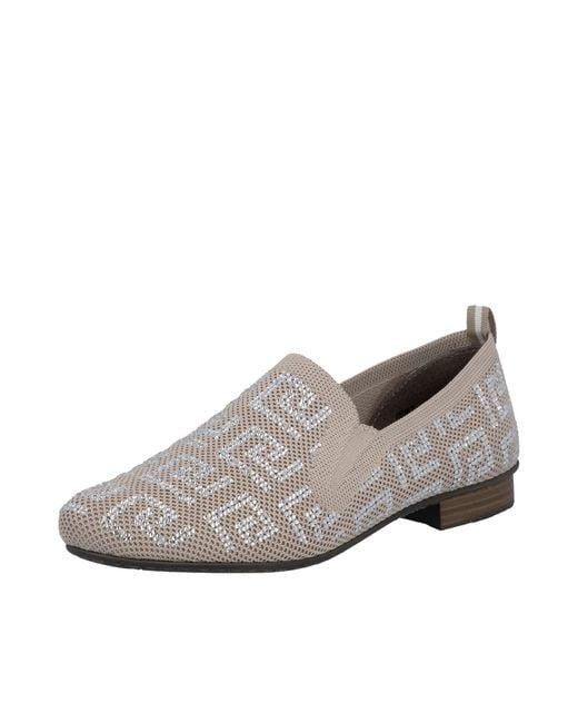 Rieker Gray Slipper Halbschuh, Schlupfschuh, Blockabsatz, Loafer mit Glitzersteinchen