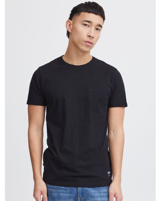 Solid T-Shirt Bob Mit Brusttasche in Black für Herren