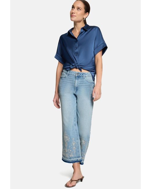 Zero Blue Basic-Jeans Mit Weitem Bein