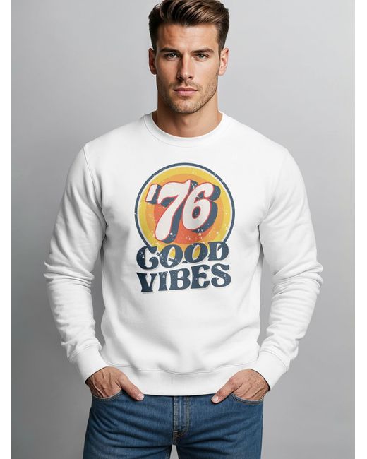 Neverless Sweatshirt Good Vibes 76 in White für Herren