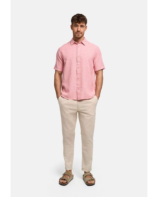 INDICODE Hemd Lino in Pink für Herren