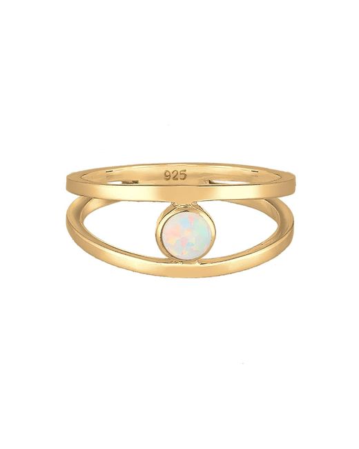 Elli Jewelry Metallic Ring Opal