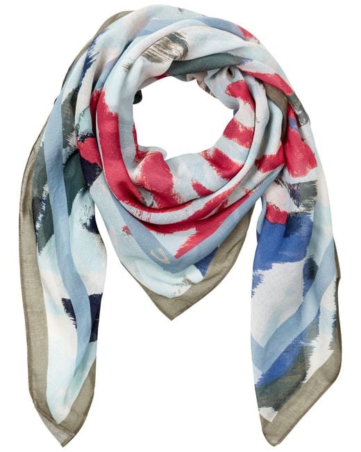 Camel Active Blue Schal Aus Baumwollmix