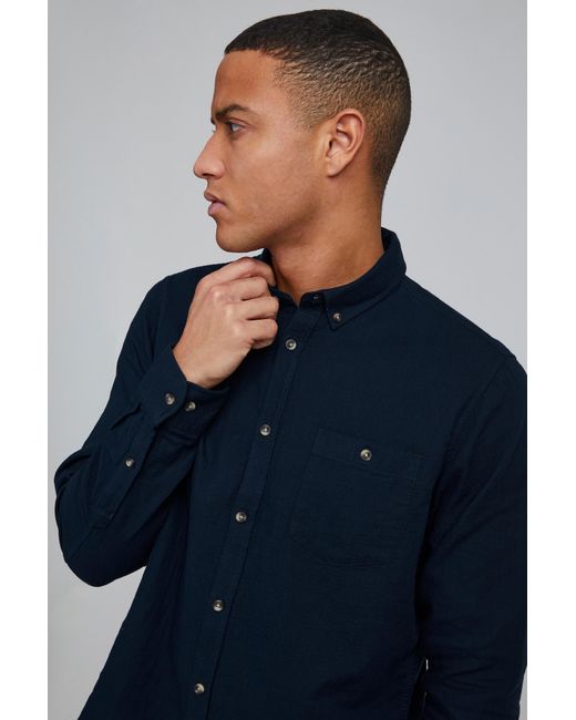 Solid Hemd in Blue für Herren
