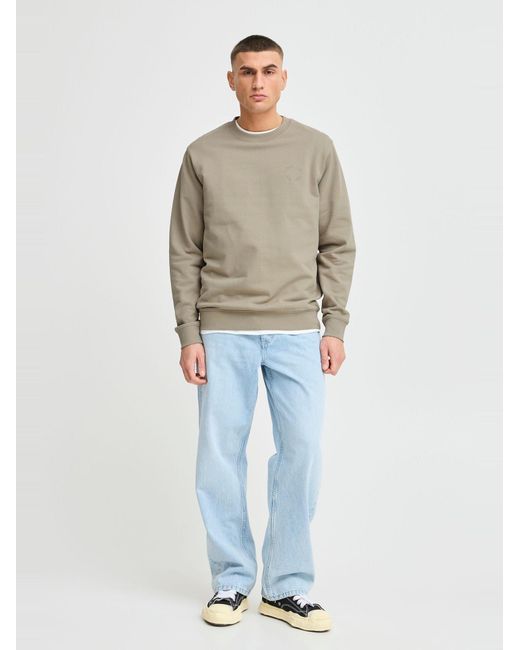 Solid Rundhalspullover Sdoratio in Gray für Herren