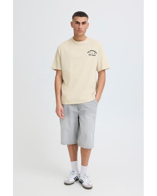 Solid Rundhalsshirt Sdustance in Natural für Herren
