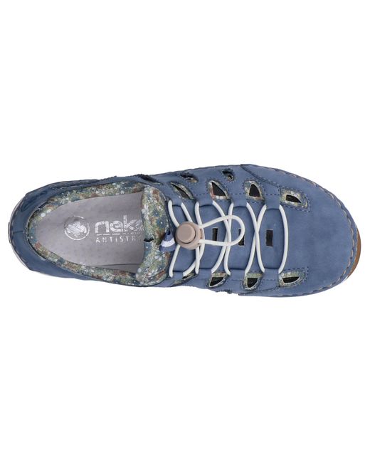 Rieker Blue Slip-On Sneaker Barfußschuh, Halbschuh, Slipper mit Schnellverschluss