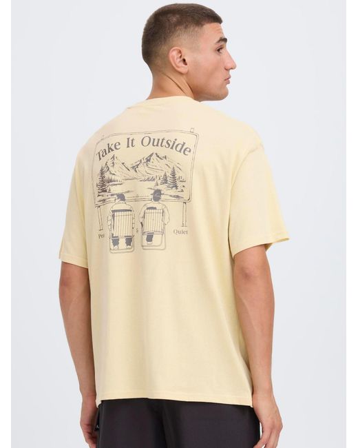 Solid Rundhalsshirt Sdtalon Mit Backprint in White für Herren