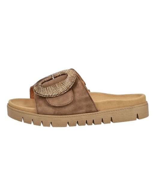Gabor Brown Pantoletten Leder Pantolette
