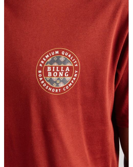 Billabong T-Shirt Rotor Fill in Red für Herren