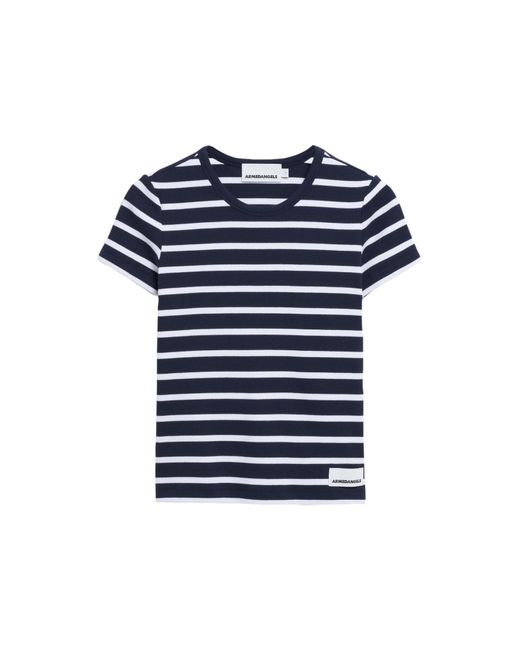 ARMEDANGELS Blue T-Shirt Kardaa Stripes