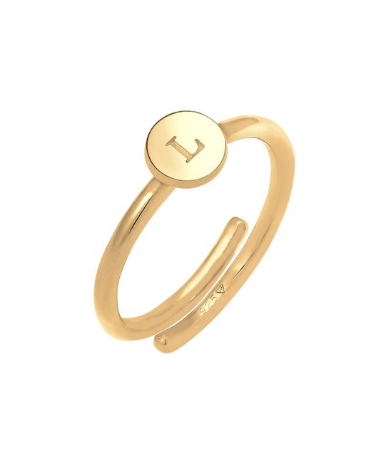 Elli Jewelry Metallic Ring Initial, Buchstabe