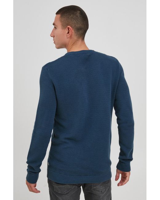 Solid Strickpullover 'nicholas' in Blue für Herren