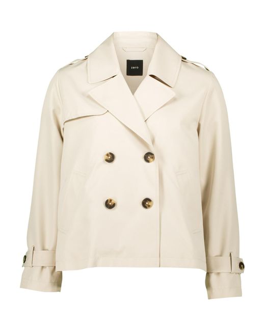 Zero Natural Zweireihige Trenchjacke Mit Reverskragen