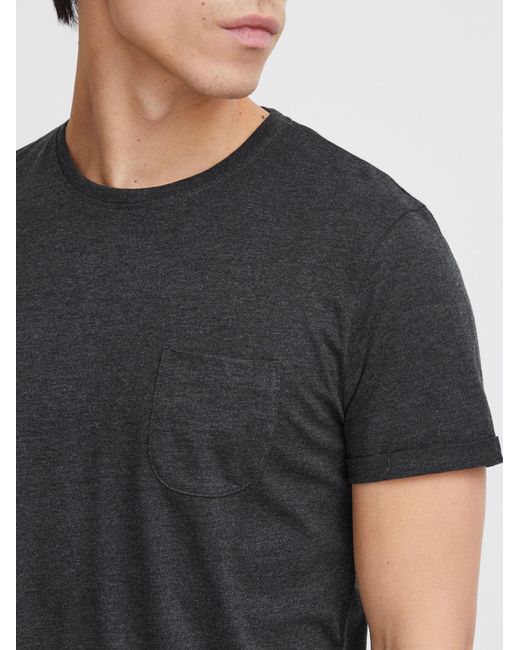 Solid T-Shirt Bob Mit Brusttasche in Black für Herren