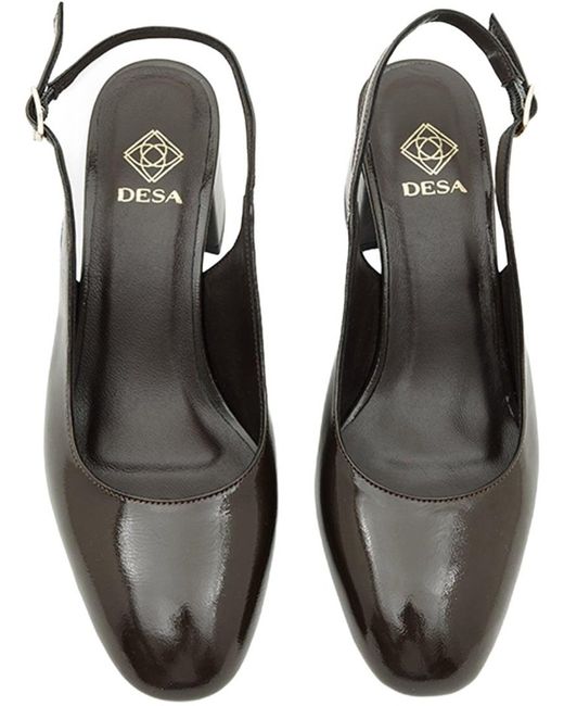 Desa Black Slingpumps Slingback-Blockabsatz