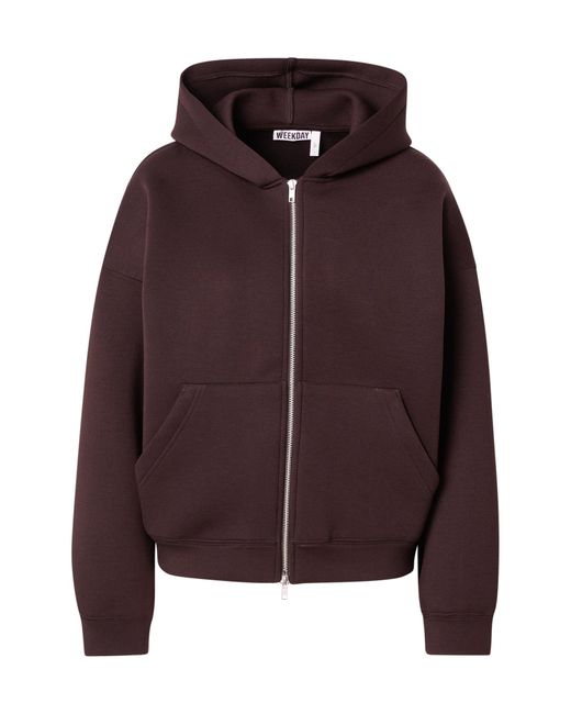 Weekday Brown Sweatjacke 'Scarlet'