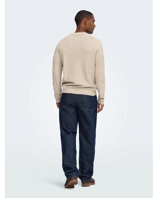 Only & Sons Pullover Onsloui in Natural für Herren