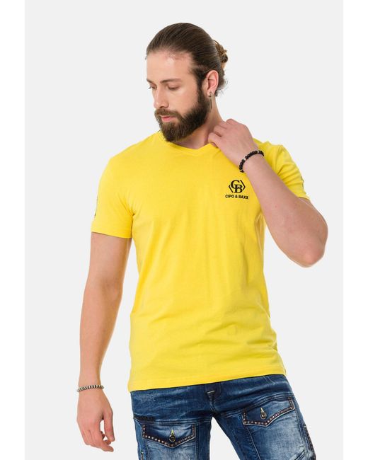 Cipo & Baxx T-shirt in Yellow für Herren