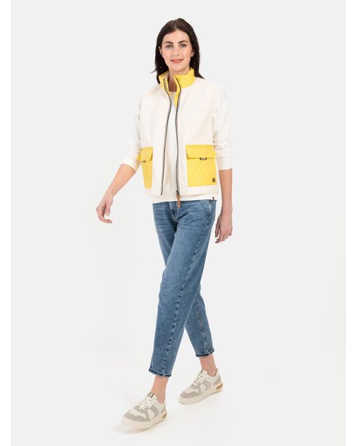 Camel Active Yellow Fleeceweste Mit Stehkragen