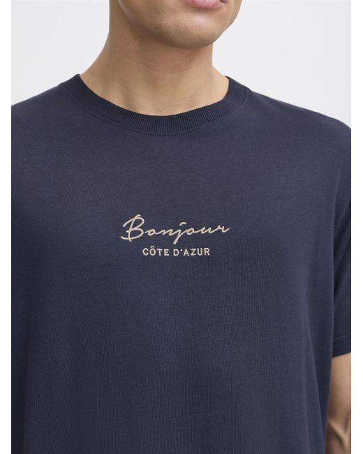 Solid Rundhalsshirt Sdpedro in Blue für Herren